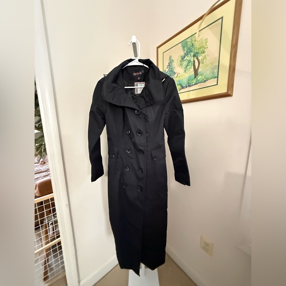 Mimi + Kai Water Resistant Hooded Long Coat. NWT Size XS.